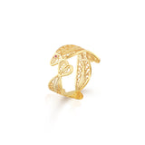 Anel Sardinha Prata Dourada