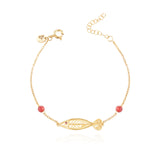Pulseira Sardinha Pedra Coral