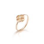 Joalharia do Carmo Anel Trevo Pequeno Ouro Rosa