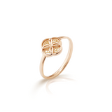 Joalharia do Carmo Anel Trevo Pequeno Ouro Rosa
