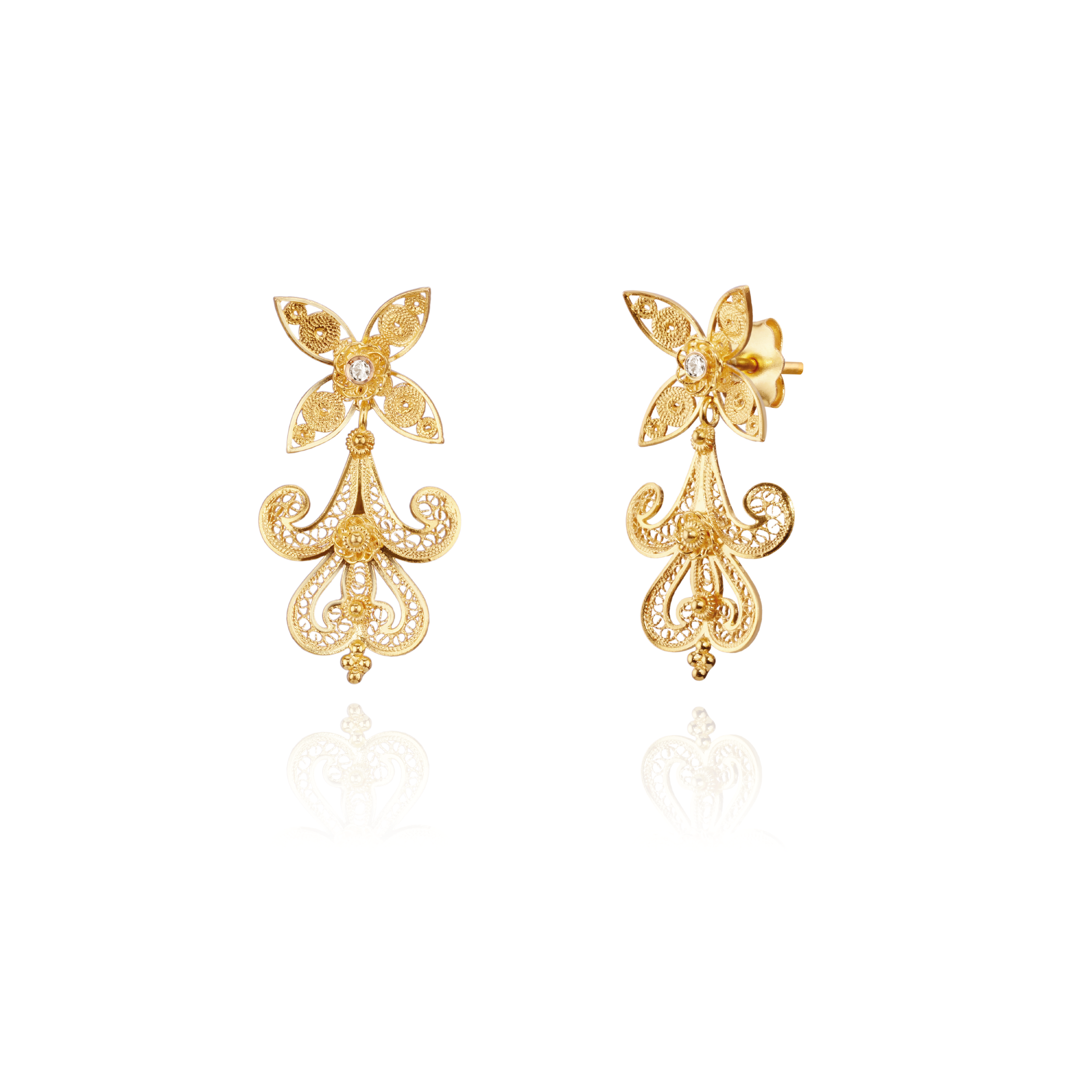 Joalharia do Carmo Brincos Arabesco IB Ouro