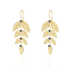 Joalharia do Carmo Brincos Folhas c/ Pedras Preciosas