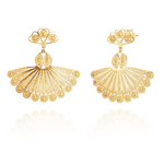 Joalharia do Carmo Brincos Leques Prata Dourada