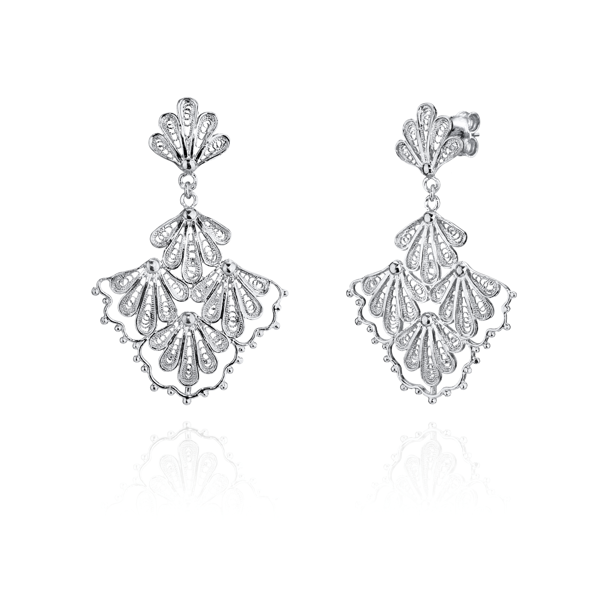 Joalharia do Carmo Brincos Conchas Prata