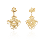 Joalharia do Carmo Brincos Triangulares Prata Dourada