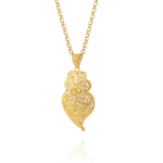 Joalharia do Carmo Colar Coracao Carmo com Chuveiro Prata Dourada