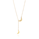 Joalharia do Carmo Colar Meia Lua Prata Dourada