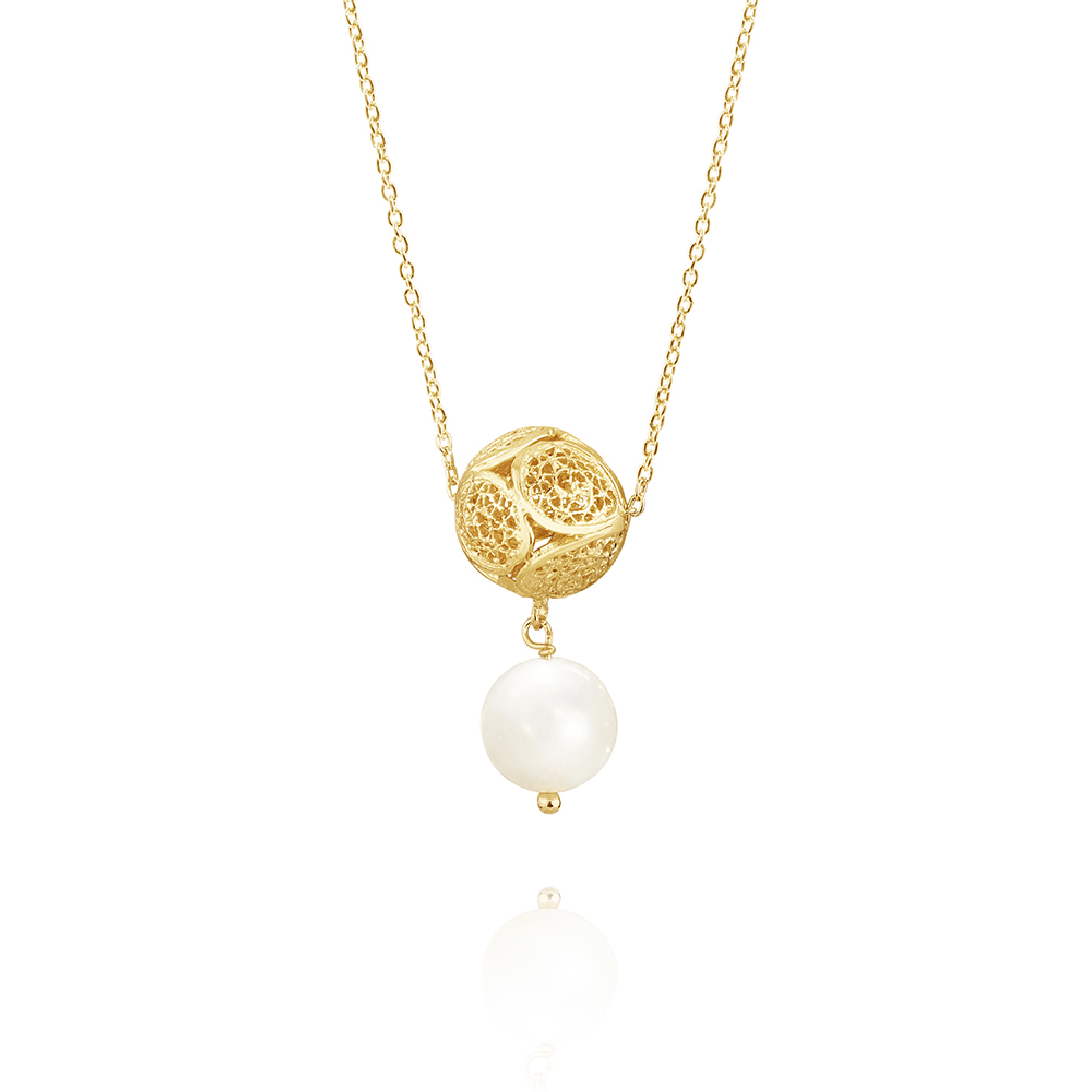 Joalharia do Carmo Colar com esfera e pérola