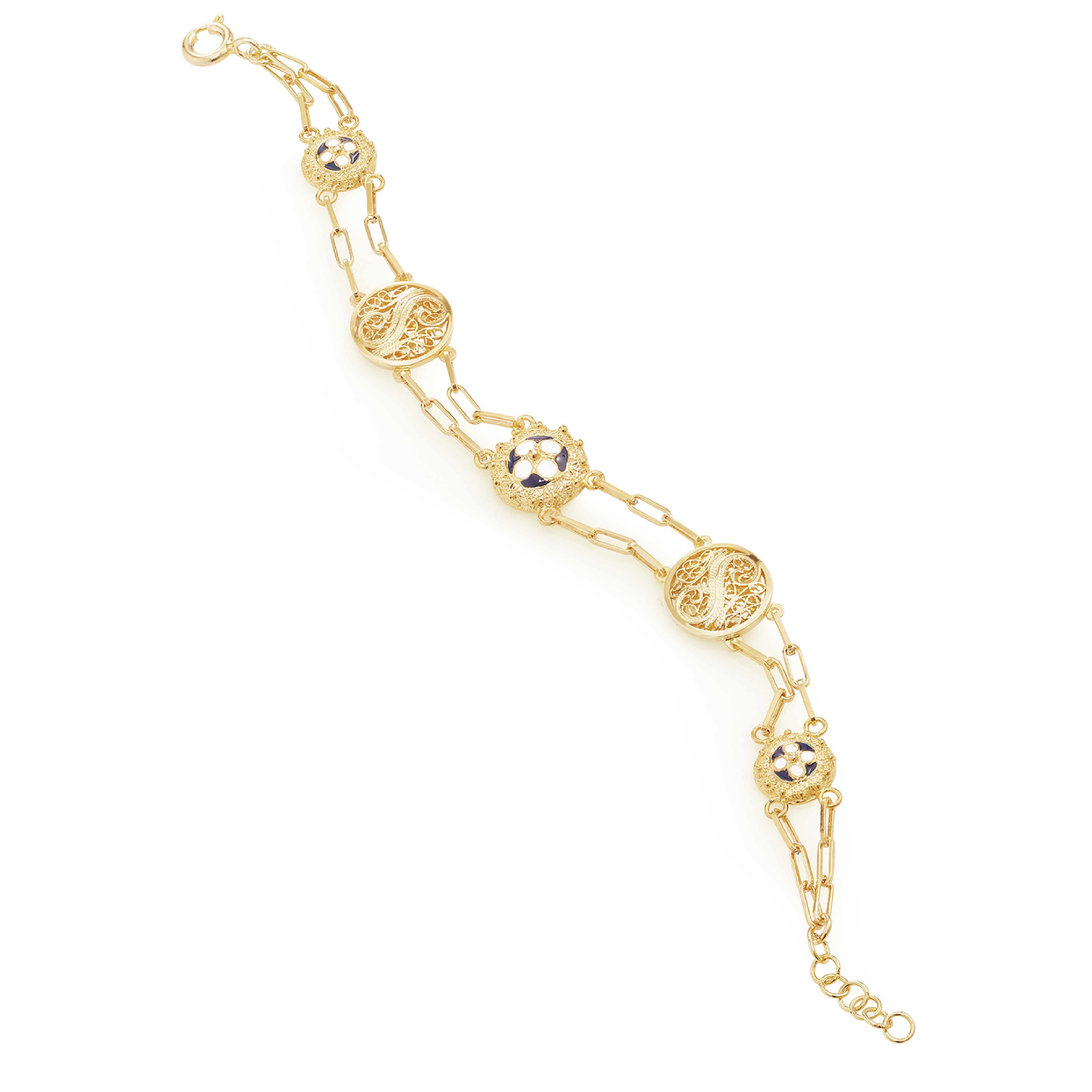 Joalharia do Carmo Pulseira 3 Caramujos 2 Circulos