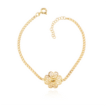 Joalharia do Carmo Pulseira Bismark Trevo Prata Dourada