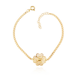 Joalharia do Carmo Pulseira Bismark Trevo Prata Dourada