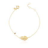 Joalharia do Carmo Pulseira Coração com Rubi 15mm - 10324051