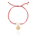 Joalharia do Carmo Charm Bracelet Trevo Prata Dourada