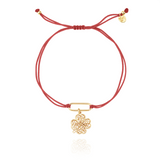 Joalharia do Carmo Charm Bracelet Trevo Prata Dourada