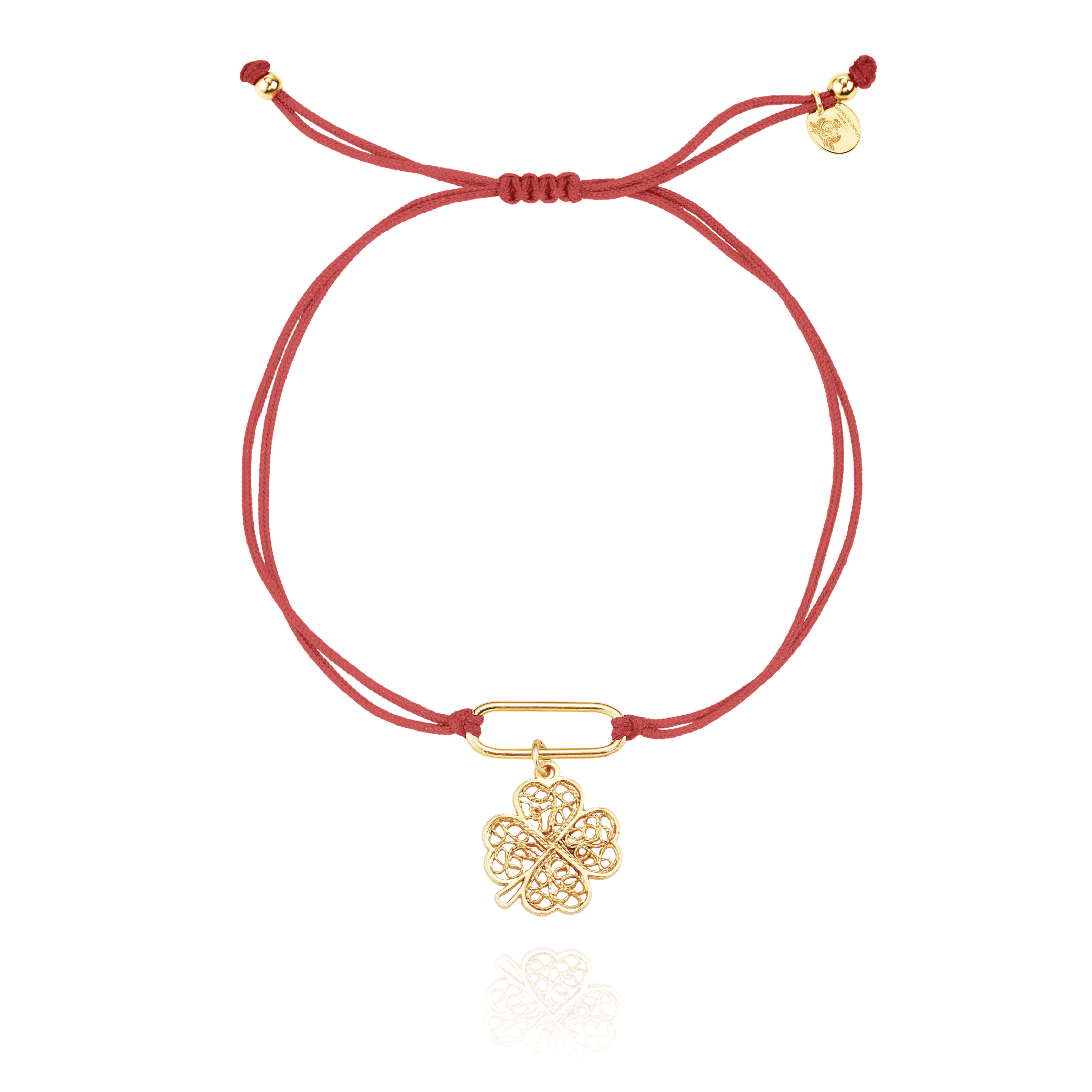 Joalharia do Carmo Charm Bracelet Trevo Prata Dourada