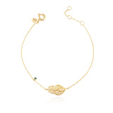 Pulseira com Coração de Viana com Pedra 15mm