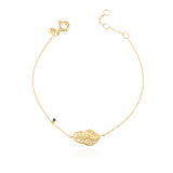 Pulseira com Coração de Viana com Pedra 15mm