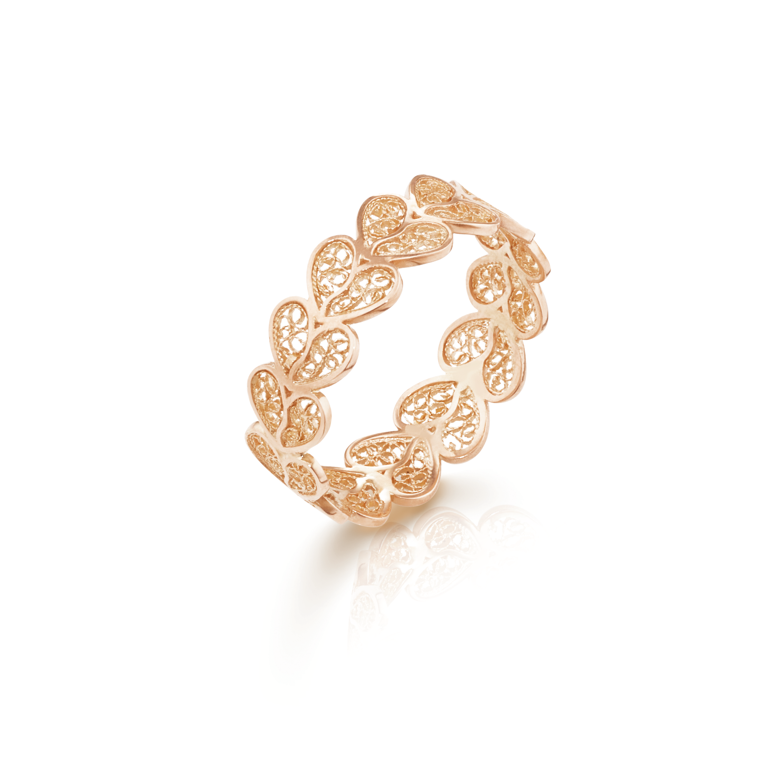 Aliança Corações Prata rosa Joalharia do Carmo