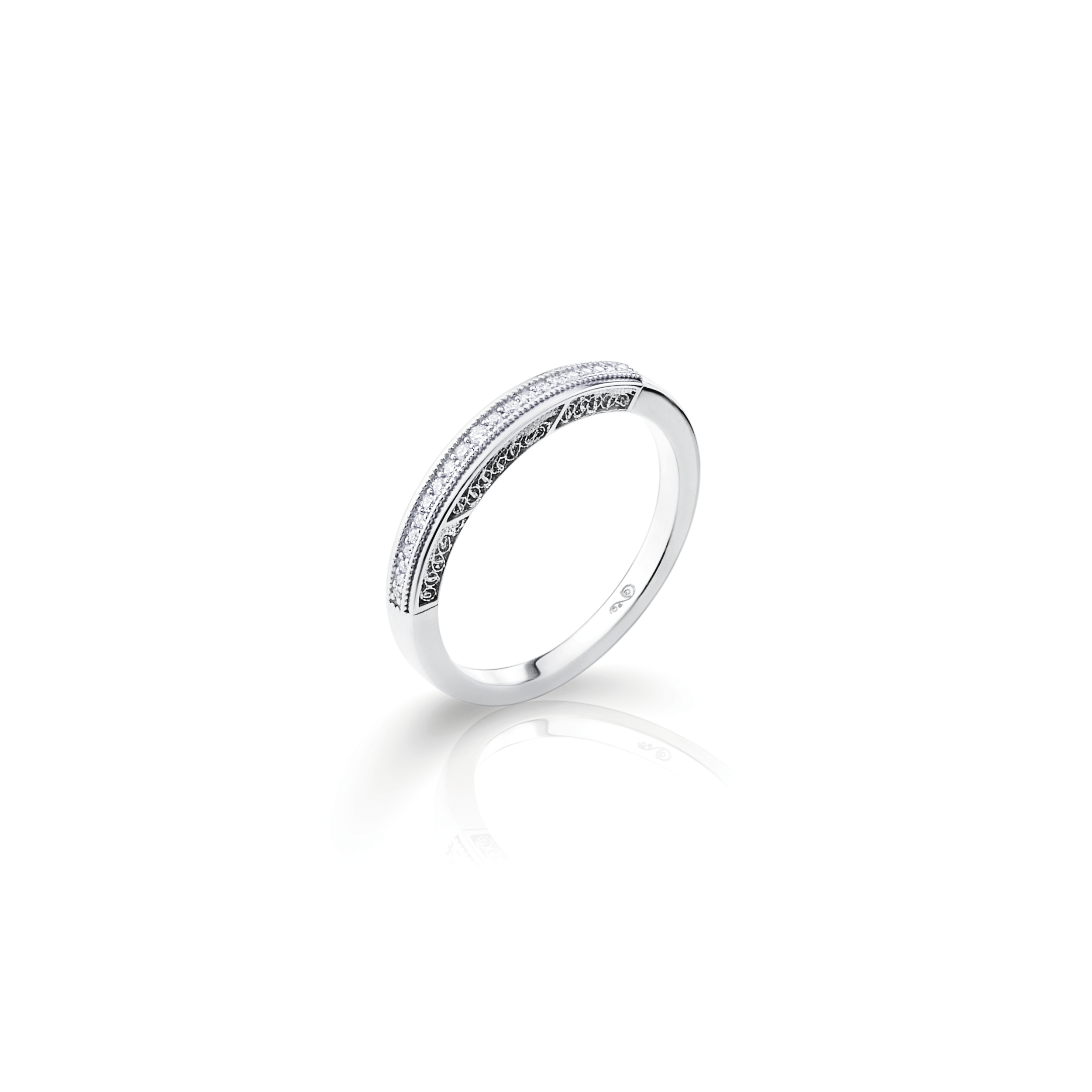 Anillo Filigrana Oro Blanco con Diamantes 0,10 CT – Joalharia do Carmo