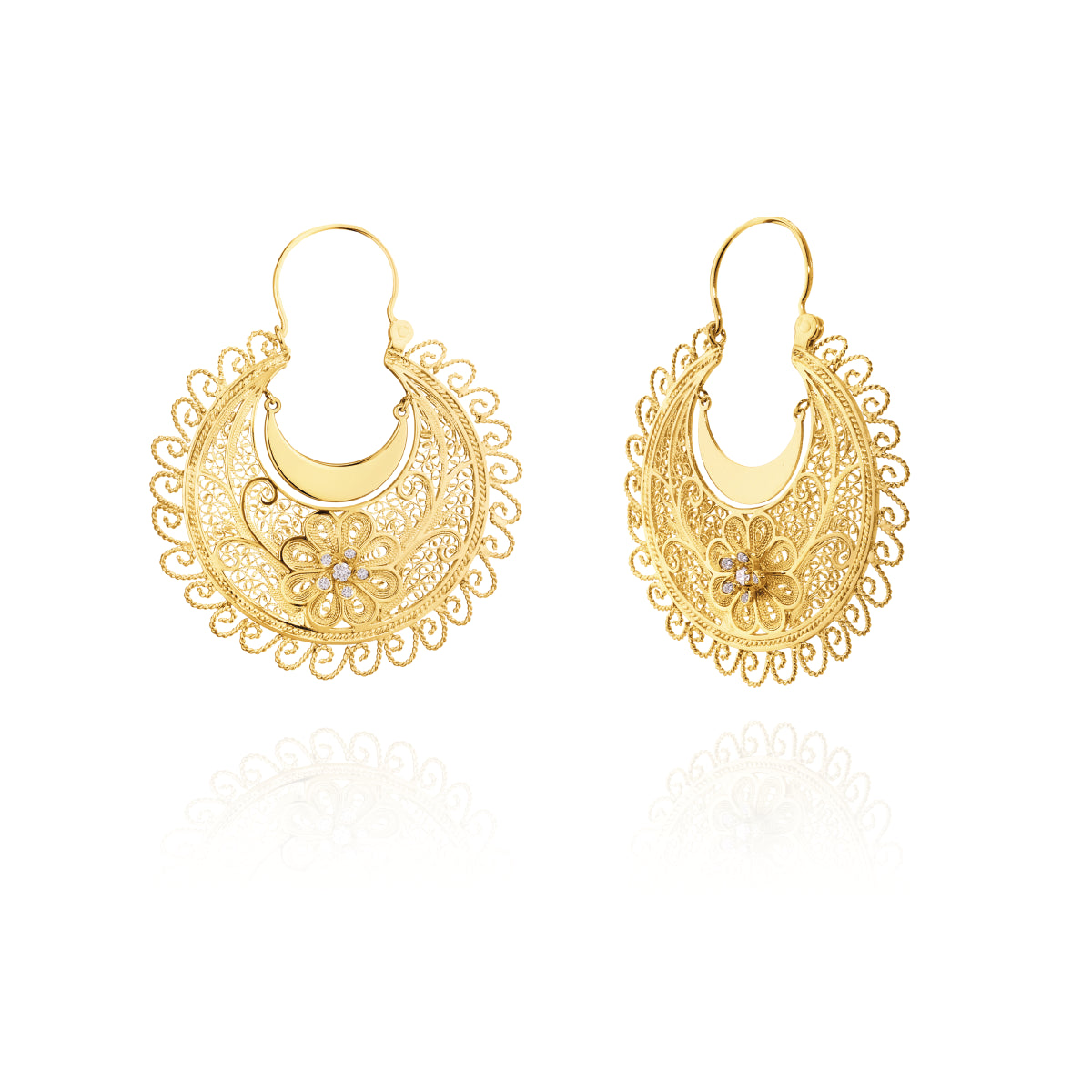 Brinco Filigrana Ouro Arcada Diamantes 0,12 CT G/VS Joalharia do Carmo