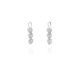 Brincos 3 Corações Prata