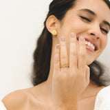Bague Filigrane Diamants Or Jaune 0,30 CT