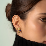 Boucles d'oreilles Viana en forme de cœur, filigranes et émail, taille 26