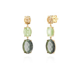 Brincos 2 Pedras Ovais Filigrana Dourado