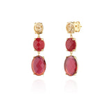 Brincos 2 Pedras Ovais Filigrana Dourado