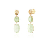 Brincos 2 Pedras Ovais Filigrana Dourado