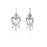 Open Heart Earrings with Pendant