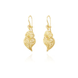 Filigree Heart and Flower Earrings
