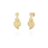 Boucles d'oreilles cœur avec filigrane et fleur