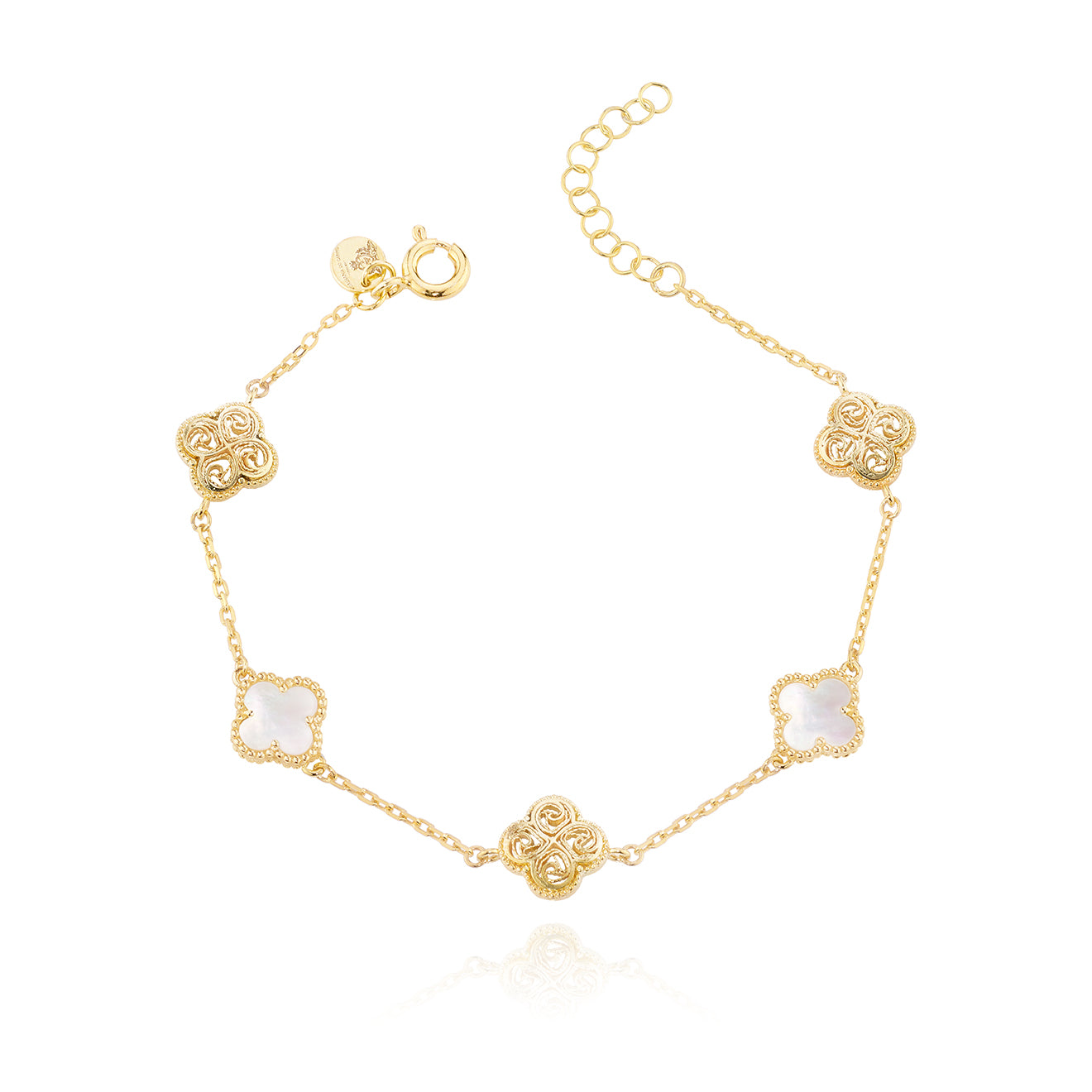 Pulseira Trevo Pequenos de Filigrana