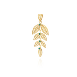 Leaf Earrings 37mm with Gemstones