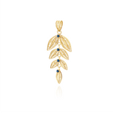 Leaf Earrings 37mm with Gemstones