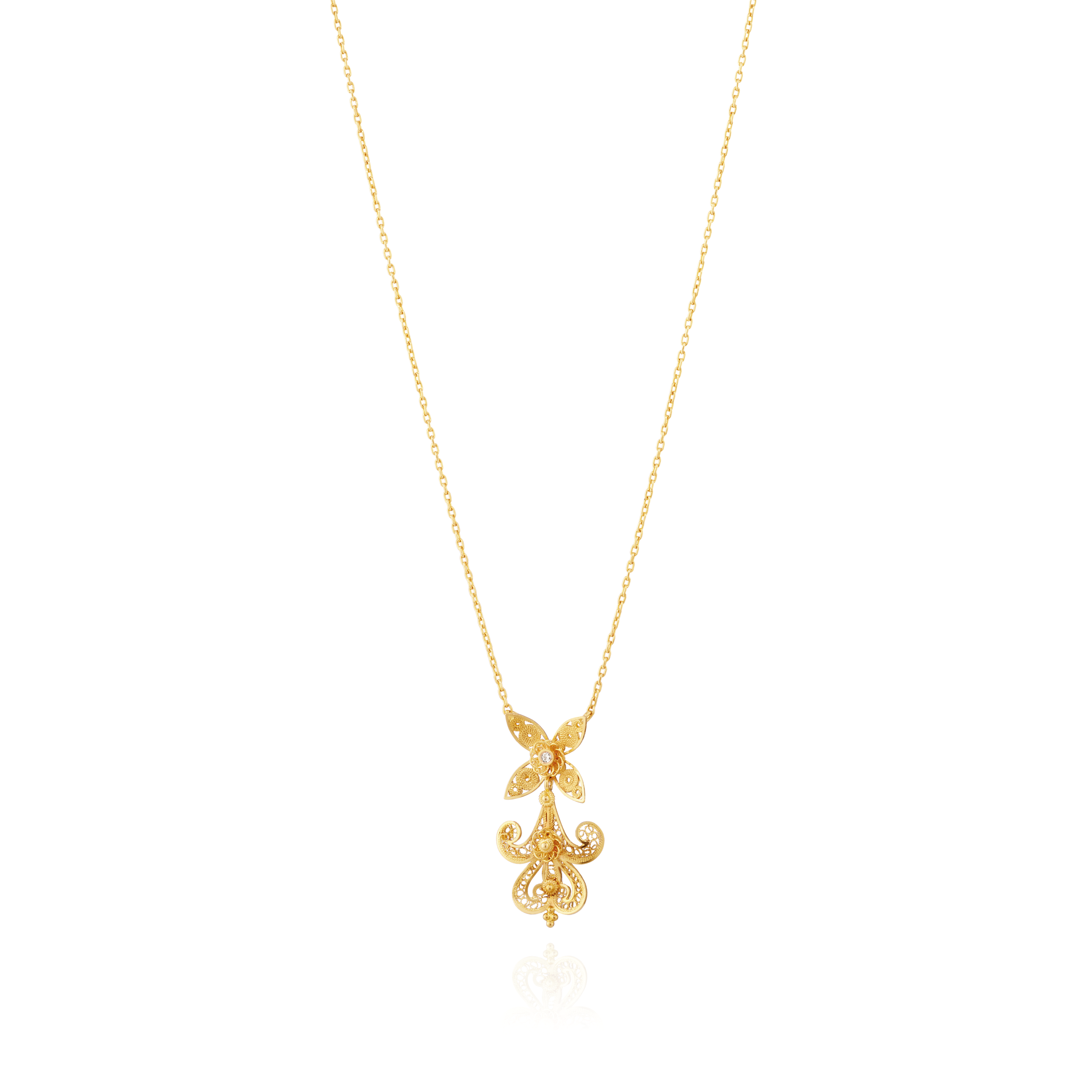 Joalharia do Carmo Colar Flor de Liz Pendente