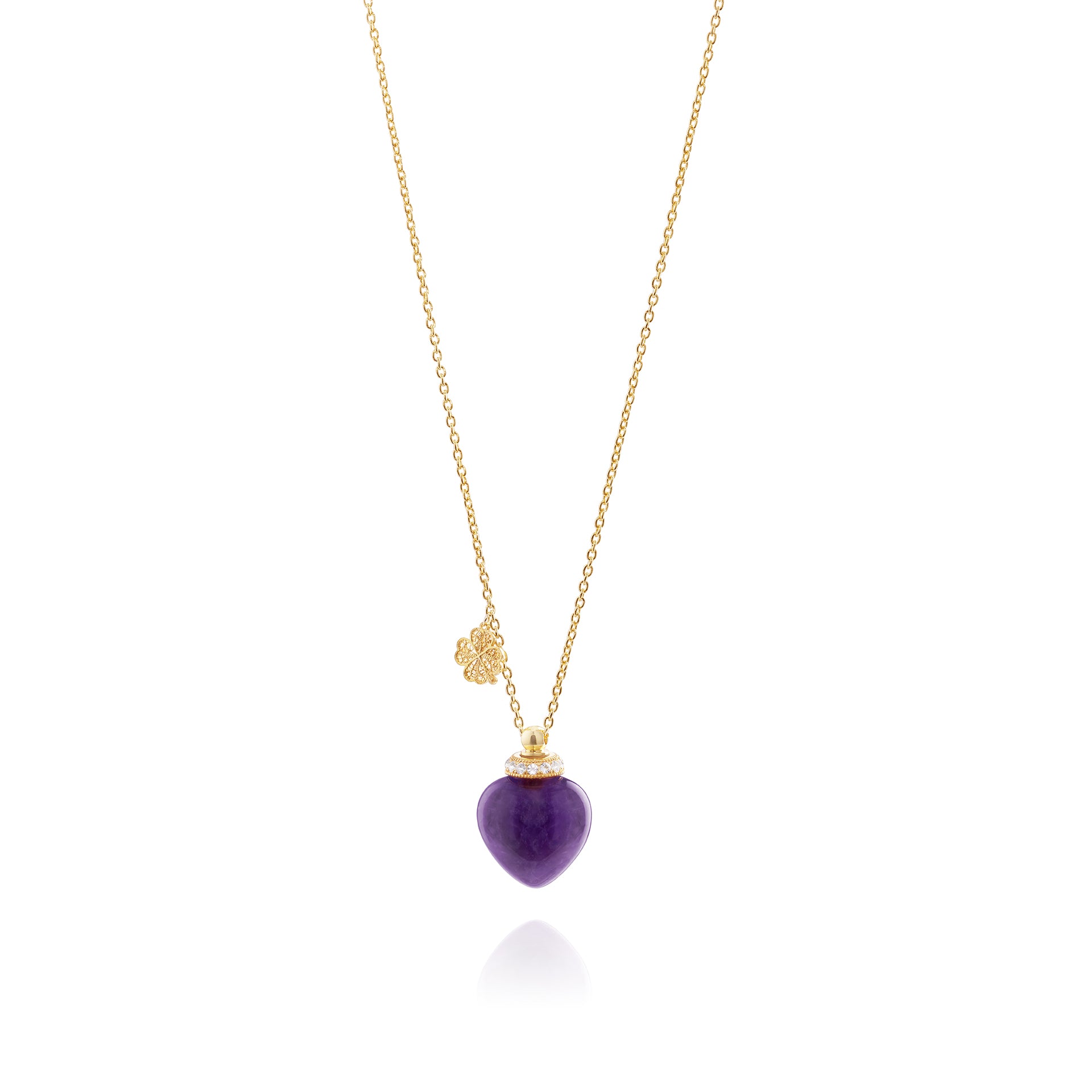 Joalharia do Carmo Colar Flor de Laranjeira Roxo  | Trevo