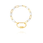 Joalharia do Carmo Pulseira Bumblebee Prateada e Dourada