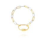 Joalharia do Carmo Pulseira Bumblebee Prateada e Dourada