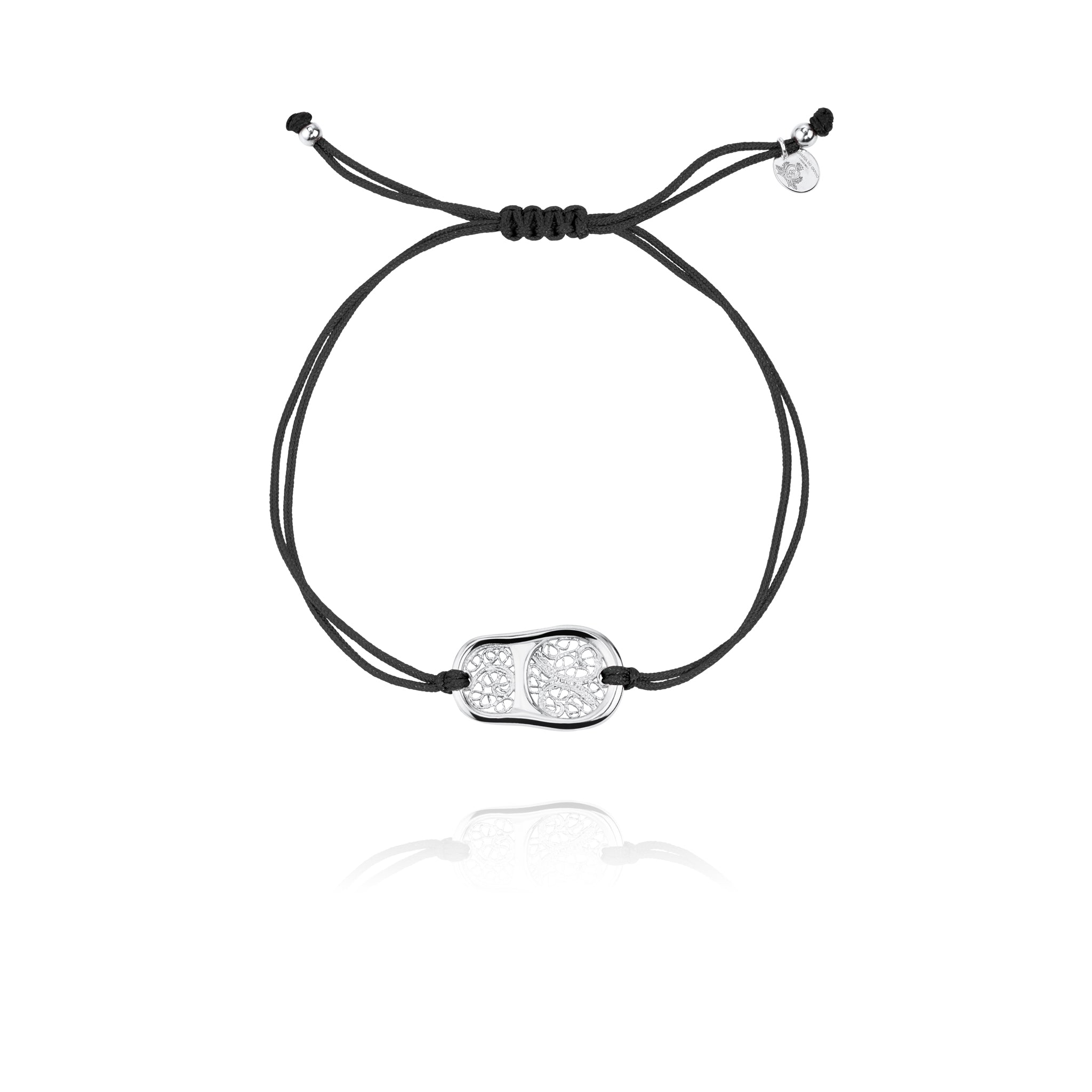 Joalharia do Carmo Pulseira Carmo Prata Bracelete Preta