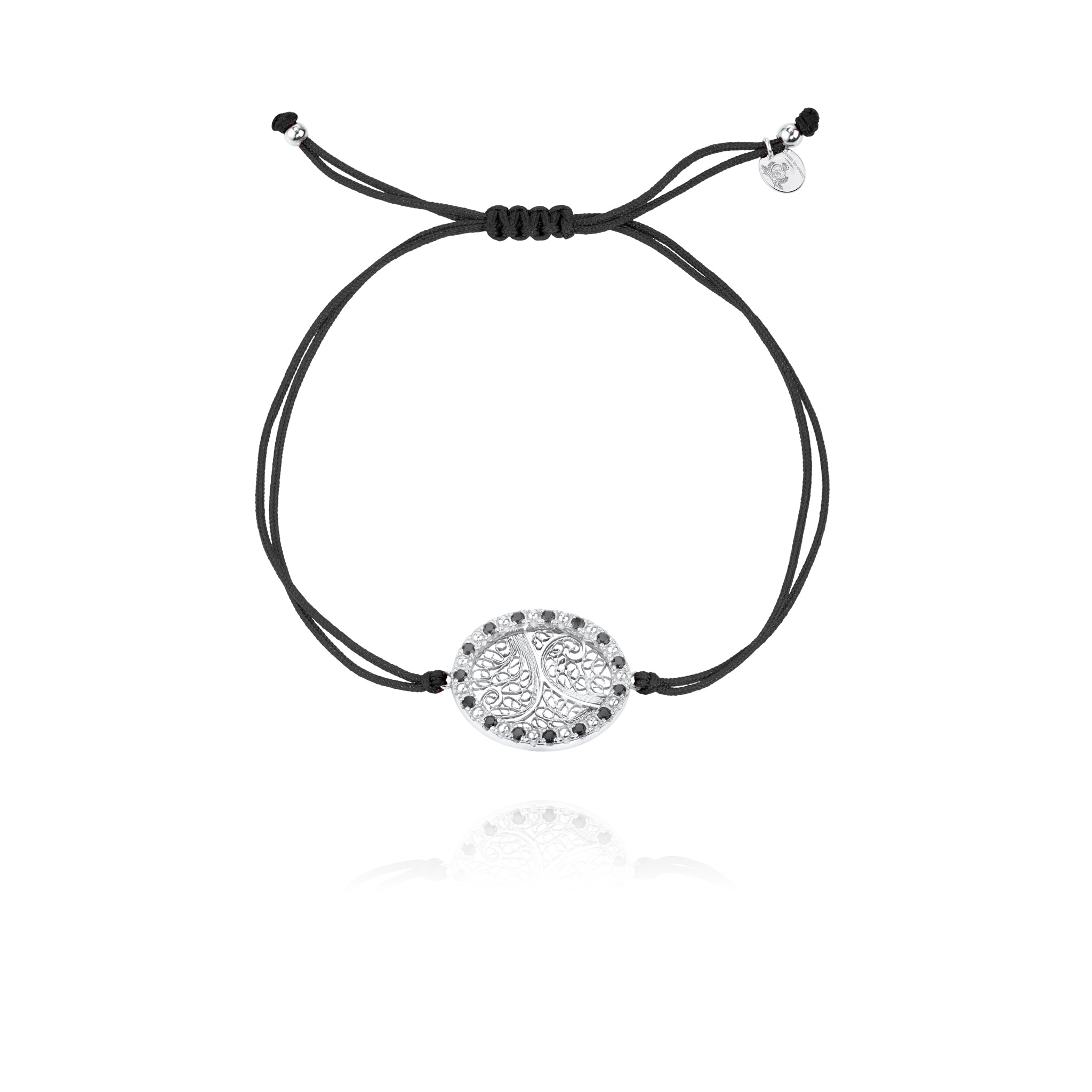 Joalharia do Carmo Pulseira Mello Prata Pedras Naturais Bracelete Preta