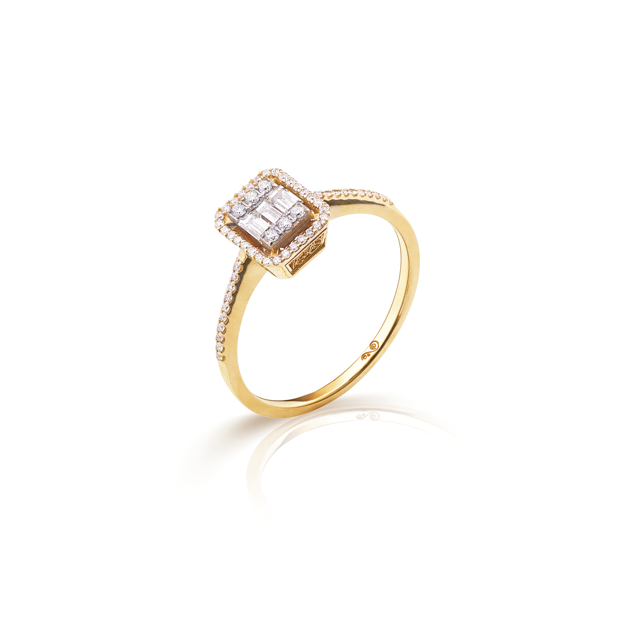 Anel Filigrana Diamantes Ouro Amarelo 0,40 CT Joalharia do Carmo