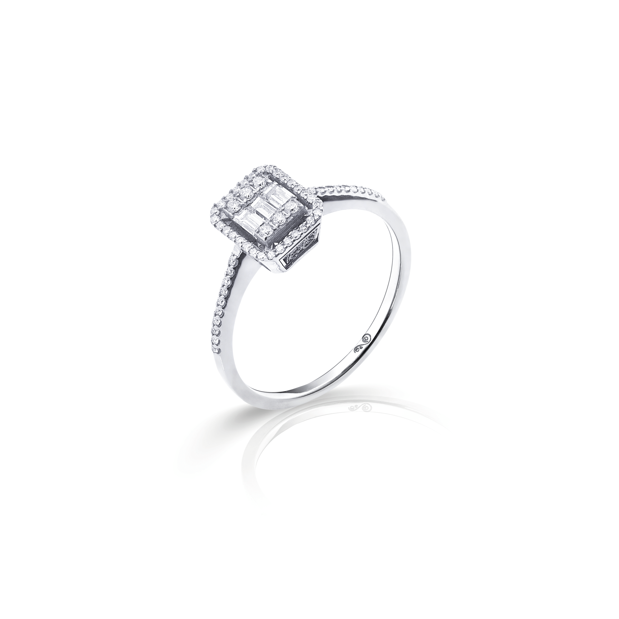 Anel Filigrana Diamantes Ouro Branco 0,40 CT Joalharia do Carmo