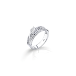 Anel Filigrana Diamantes Ouro Branco 0,82 CT Joalharia do Carmo